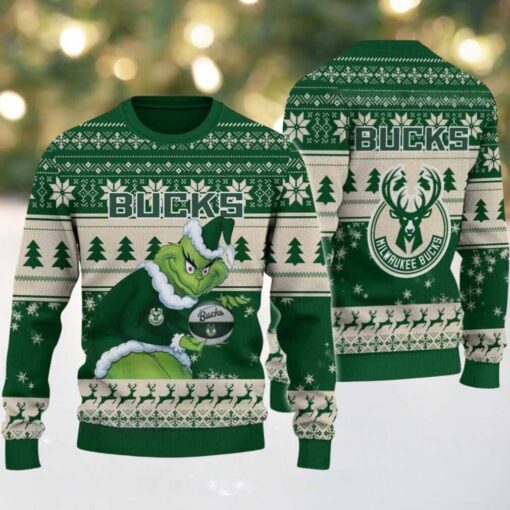 NBA Milwaukee Bucks Grinch Stolen Ugly Christmas Sweater