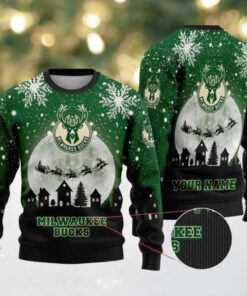 NBA Milwaukee Bucks Sleigh Ride Hoops Ugly Christmas Sweater