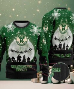 NBA Milwaukee Bucks Sleigh Ride Hoops Ugly Christmas Sweater