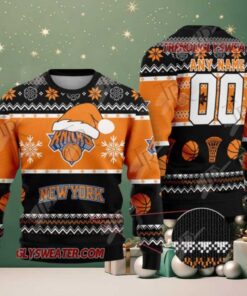 NBA New York Knicks Festive Slam Dunk Ugly Christmas Sweater