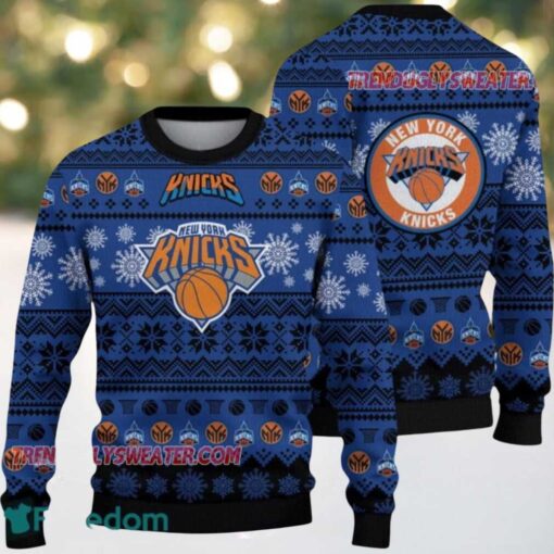 NBA New York Knicks Frosty Basketball Ugly Christmas Sweater