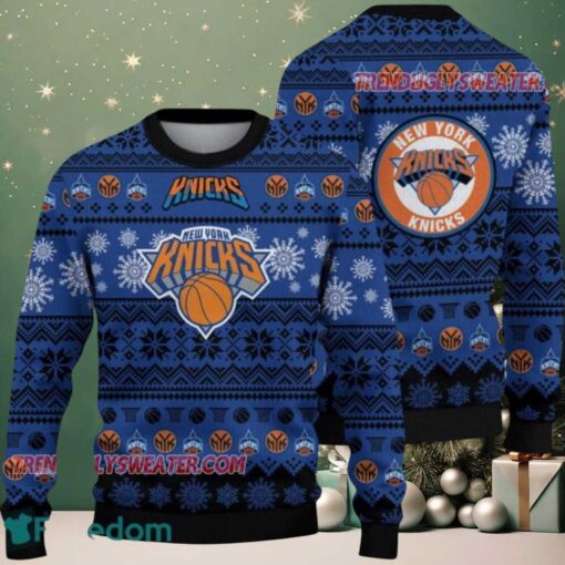 NBA New York Knicks Frosty Basketball Ugly Christmas Sweater
