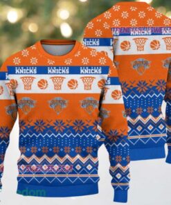 NBA New York Knicks Snowfall Hoops Ugly Christmas Sweater