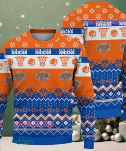 NBA New York Knicks Snowfall Hoops Ugly Christmas Sweater
