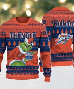 NBA Oklahoma City Thunder Grinch Stolen Ugly Christmas Sweater