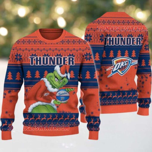NBA Oklahoma City Thunder Grinch Stolen Ugly Christmas Sweater