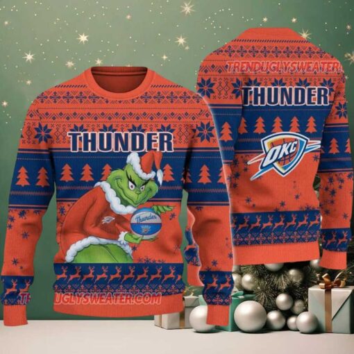 NBA Oklahoma City Thunder Grinch Stolen Ugly Christmas Sweater