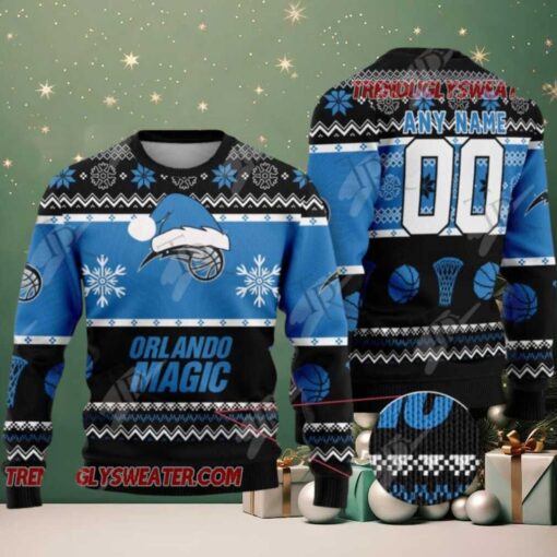 NBA Orlando Magic Snowy Hoops Ugly Christmas Sweater