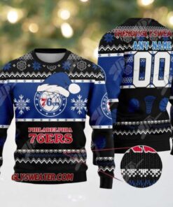 NBA Philadelphia 76ers Festive Snowfall Ugly Christmas Sweater