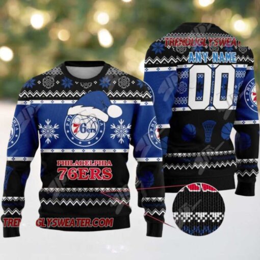 NBA Philadelphia 76ers Festive Snowfall Ugly Christmas Sweater