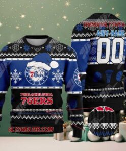 NBA Philadelphia 76ers Festive Snowfall Ugly Christmas Sweater