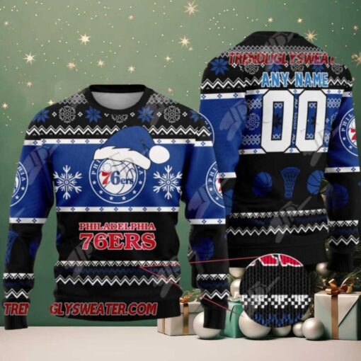 NBA Philadelphia 76ers Festive Snowfall Ugly Christmas Sweater
