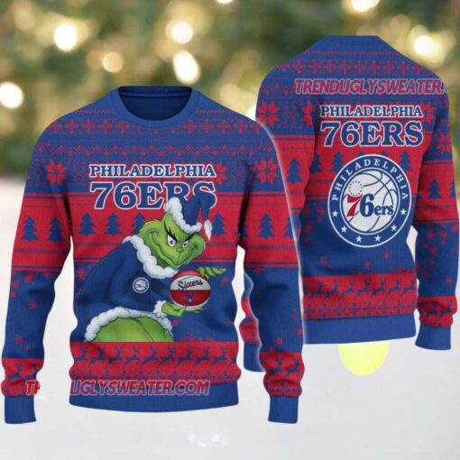 NBA Philadelphia 76ers Grinch Stolen Ugly Christmas Sweater