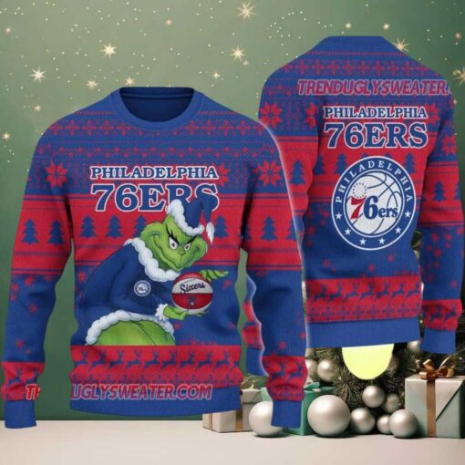 NBA Philadelphia 76ers Grinch Stolen Ugly Christmas Sweater