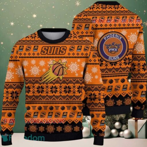 NBA Phoenix Suns Snowy Night Ugly Christmas Sweater