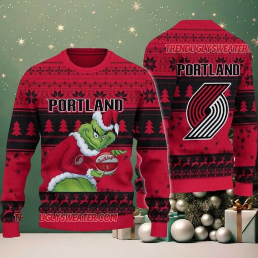 NBA Portland Trail Blazers Grinch Stolen Ugly Christmas Sweater