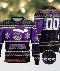 NBA Sacramento Kings Snowy Hoops Ugly Christmas Sweater