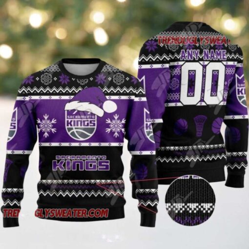 NBA Sacramento Kings Snowy Hoops Ugly Christmas Sweater