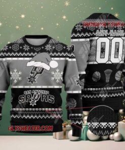 NBA San Antonio Spurs Snowy Hoops Ugly Christmas Sweater