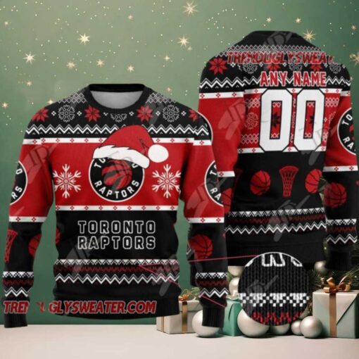 NBA Toronto Raptors Santa Hat Ugly Christmas Sweater