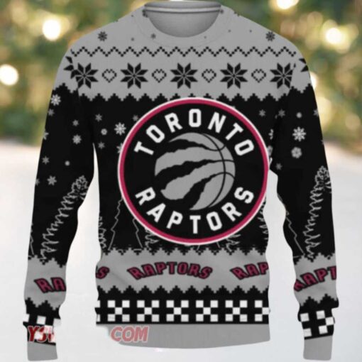 NBA Toronto Raptors Snowflake Pattern Ugly Christmas Sweater