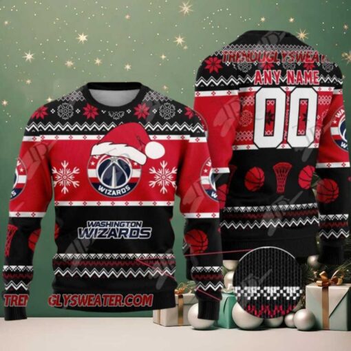 NBA Washington Wizards Snowy Hoops Ugly Christmas Sweater