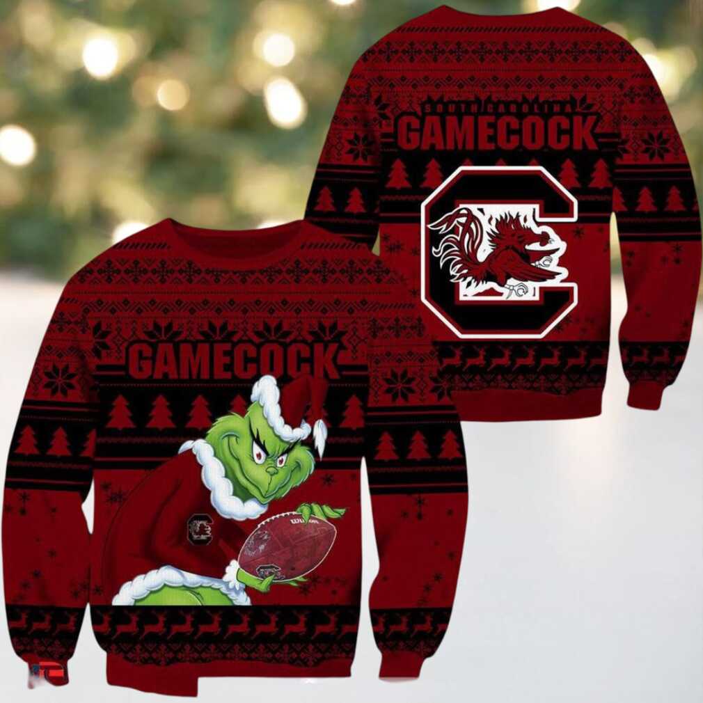 NCAA South Carolina Gamecocks x Grinch New Design Ugly Xmas Sweater NCAA South Carolina Gamecocks x Grinch New Design Ugly Xmas Sweater