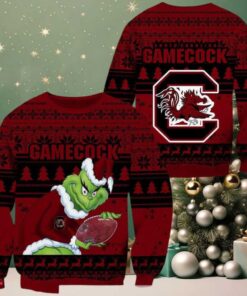 NCAA South Carolina Gamecocks x Grinch New Design Ugly Xmas Sweater