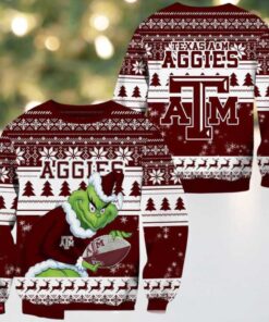 NCAA Texas AM Aggies x Grinch New Design Ugly Xmas Sweater