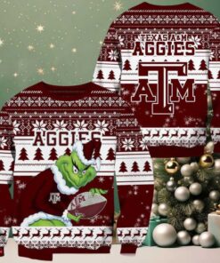 NCAA Texas AM Aggies x Grinch New Design Ugly Xmas Sweater