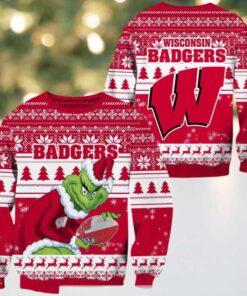 NCAA Wisconsin Badgers x Grinch New Design Ugly Xmas Sweater