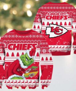NFL Kansas City Chiefs Football x Grinch Ugly Christmas Sweater Gift For Holiday 2025