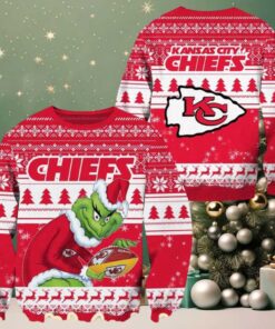 NFL Kansas City Chiefs Football x Grinch Ugly Christmas Sweater Gift For Holiday 2025