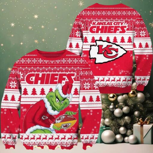 NFL Kansas City Chiefs Football x Grinch Ugly Christmas Sweater Gift For Holiday 2025