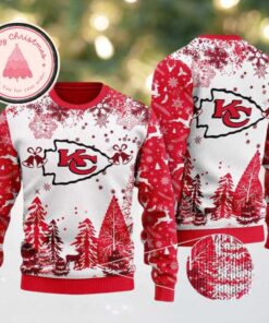 NFL Kansas City Chiefs Logo Football Team Special Xmas Tree 2025 Knitted Ugly Christmas Sweater