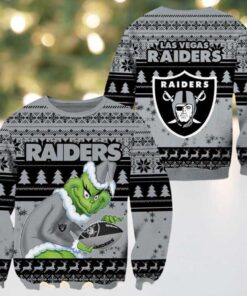 NFL Las Vegas Raiders Football Grinch 2025 Knitted Ugly Christmas Sweater