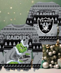 NFL Las Vegas Raiders Football Grinch 2025 Knitted Ugly Christmas Sweater