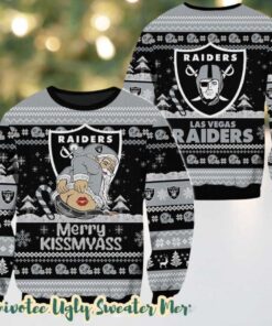 NFL Las Vegas Raiders x Santa Claus Merrykissmyass Funny Ugly Christmas Sweater Gift For Holiday 2025
