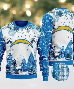 NFL Los Angeles Chargers Logo Football Team Special Xmas Tree 2025 Christmas Ugly Sweater