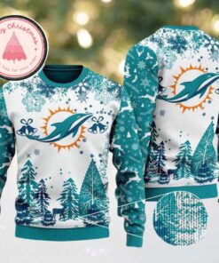 NFL Miami Dolphins Logo Football Team Special Xmas Cozy Knitted Ugly Christmas Sweater 2025 For Winter Holidays