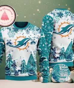 NFL Miami Dolphins Logo Football Team Special Xmas Cozy Knitted Ugly Christmas Sweater 2025 For Winter Holidays
