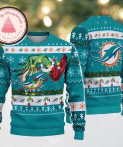 NFL Miami Dolphins Special Grinchs Hand Football Unique Personalized Christmas 2025 Ugly Sweater Keepsake