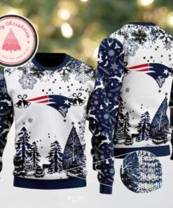 NFL New England Patriots Logo Football Team Special Xmas Personalized Name Ugly Christmas Sweater 2025 Holiday Gift