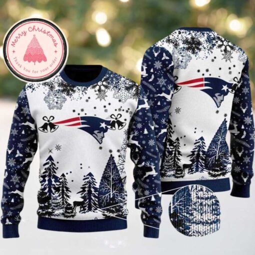 NFL New England Patriots Logo Football Team Special Xmas Personalized Name Ugly Christmas Sweater 2025 Holiday Gift