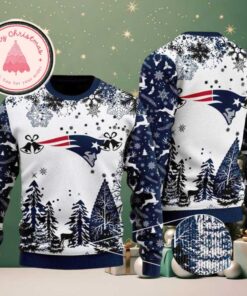 NFL New England Patriots Logo Football Team Special Xmas Personalized Name Ugly Christmas Sweater 2025 Holiday Gift