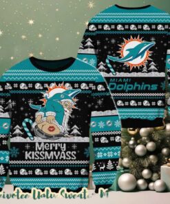NFL Ugly Miami Dolphins x Santa Claus Merrykissmyass Funny Cute Ugly Christmas Sweater Gift 2025