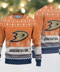 NHL Anaheim Ducks Hockey Team Design New Ugly Christmas Sweater