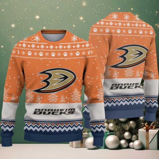 NHL Anaheim Ducks Hockey Team Design New Ugly Christmas Sweater