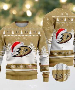 NHL Anaheim Ducks Logo Special 2025 Personalized Christmas Ugly Christmas Sweater Gift For Men And Women