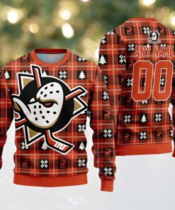 NHL Anaheim Ducks Personalized Snow Tree Ugly Christmas Sweater